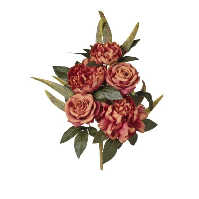MAZZO FRONT. ROSE PEONIE X5 CM.43 RUGGINE